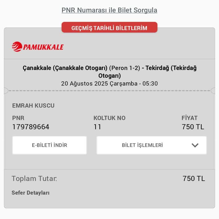 Pamukkale Otobüsünde Bildirilenin Üzerinde Gecikme Yaşadık