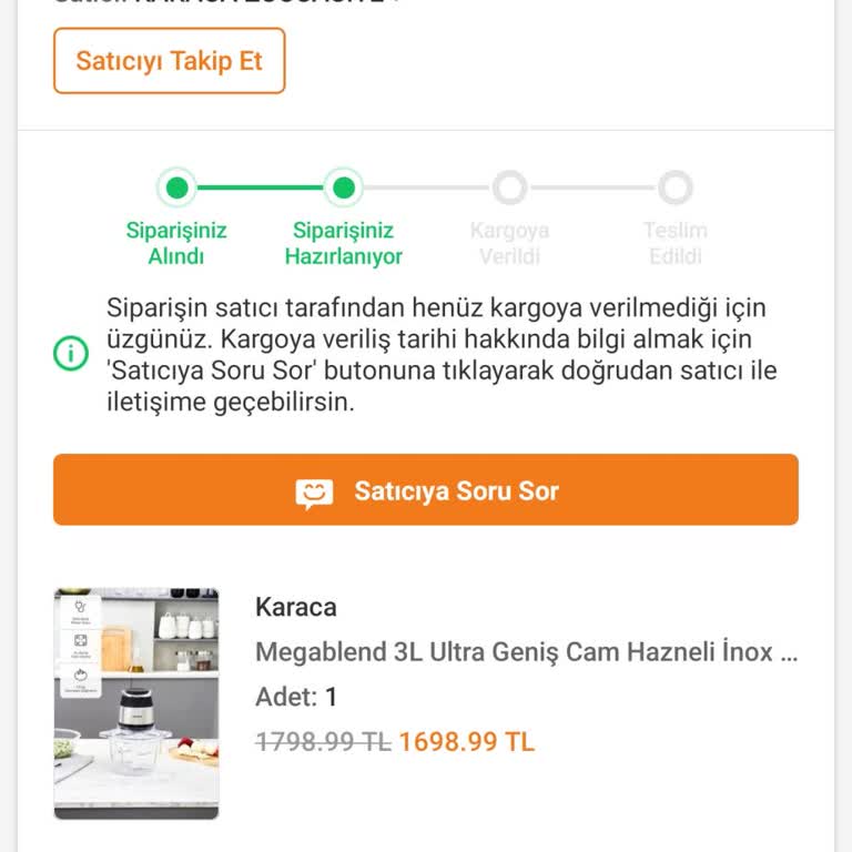 Karaca Züccaciye Siparişim Günlerdir Kargoya Verilmiyor, Cevap Yok!