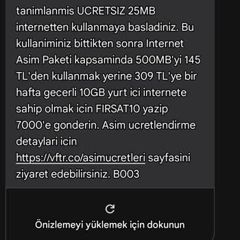 Kullanılmayan İnternet Paketine Rağmen Aşım Ücreti Yansıtıldı