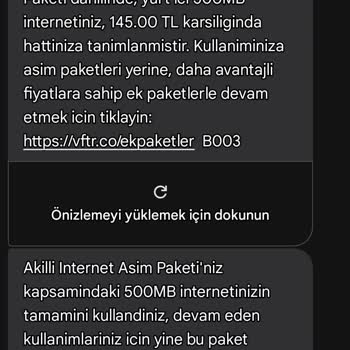 Kullanılmayan İnternet Paketine Rağmen Aşım Ücreti Yansıtıldı