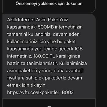 Kullanılmayan İnternet Paketine Rağmen Aşım Ücreti Yansıtıldı