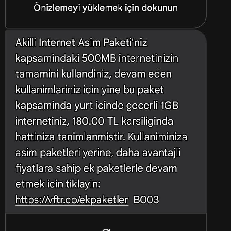 Kullanılmayan İnternet Paketine Rağmen Aşım Ücreti Sorunu