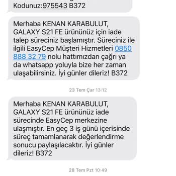 EasyCep İade Ücretim Bir Aydır Ödenmedi Mağduriyet Yaşıyorum