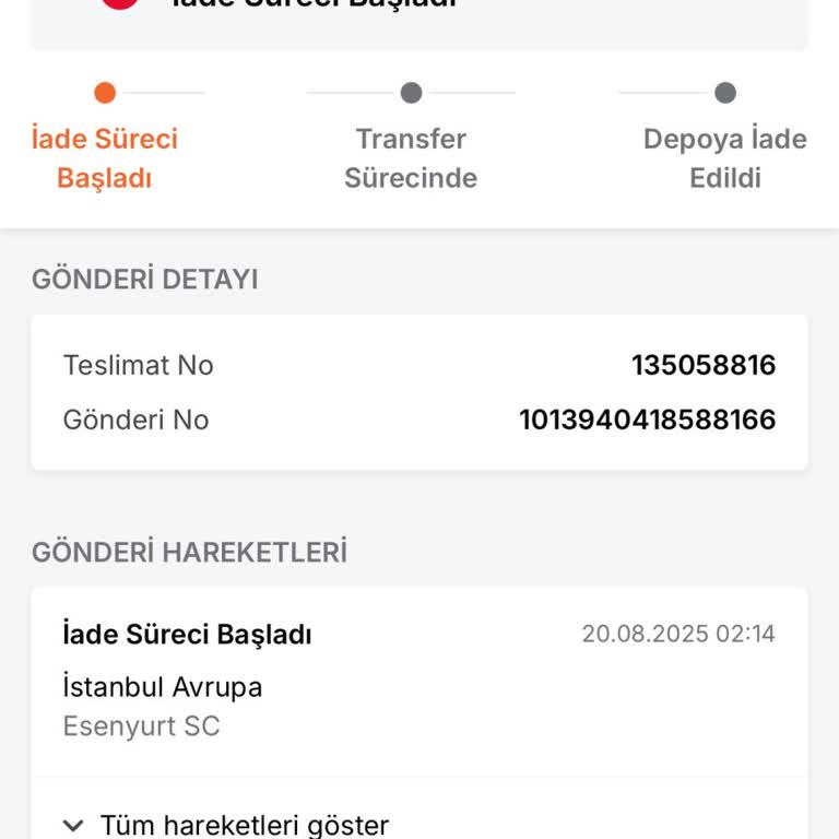 Kargom Teslim Edilmeden İade Başlatıldı, Mağdurum