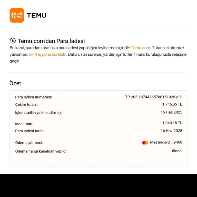 Temu İade Onaylandı Ama İki Aydır Para Hesabıma Geçmedi