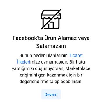 Facebook Marketplace Erişimimin Haksız Yere Engellenmesi