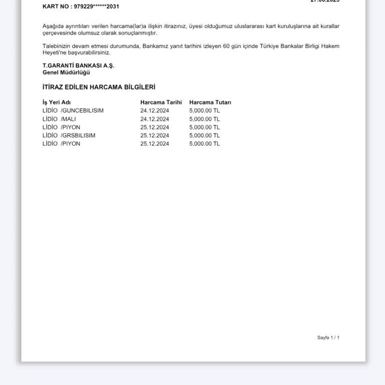 35 Bin TL Tutarındaki Alışverişte Ürünler Gelmedi Banka İtirazımı Reddetti