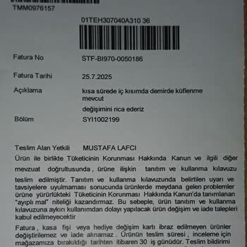 Hotiç'ten Aldığım Ürünlerde Kısa Sürede Ciddi Kalite Sorunları Yaşadım