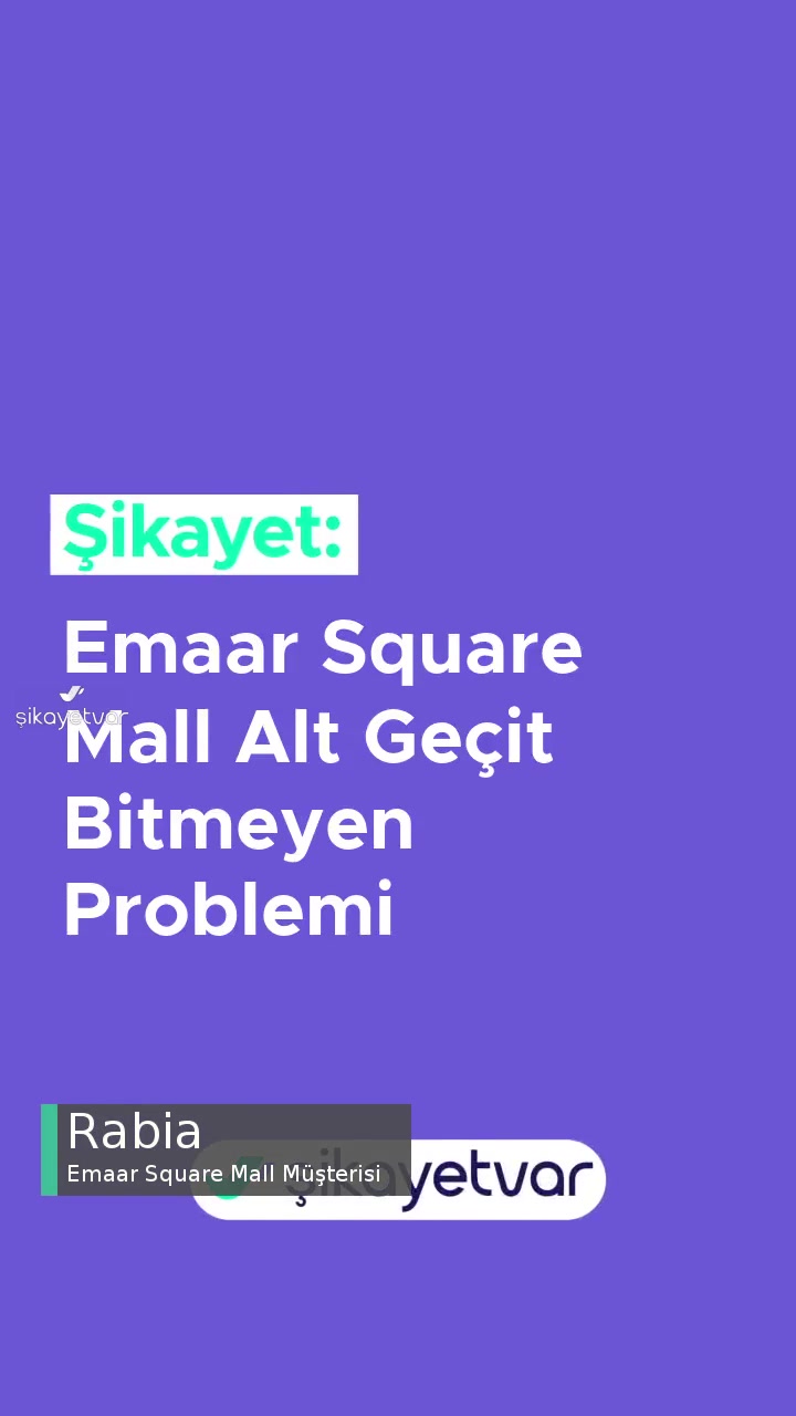 Emaar Square Mall Alt Geçitin Bitmeyen Problemi videonun kapak resmi