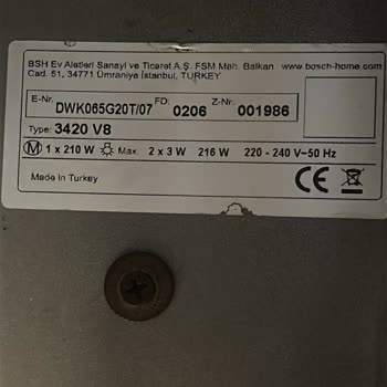 Bosch Davlumbazın Kısa Sürede Yazılarının Silinmesi Ve Eski Görünüm Alması Mağduriyeti