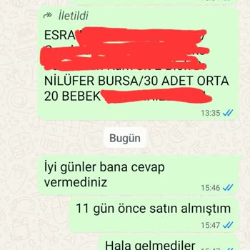Sipariş Sonrası İletişimsizlik Ve Ürünlerin Gönderilmemesi