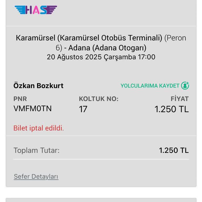 Mücbir Sebeple İptal Edilen Biletin Ücreti İade Edilmedi