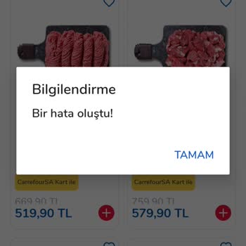 Carrefour SA Online Alışverişte Fiyat Değişikliği ve Sepete Ekleme Sorunu