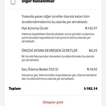 Vodafone Faturalarıma Açıklamasız Hat Açma Bedeli Yansıtılıyor