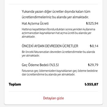 Vodafone Faturalarıma Açıklamasız Hat Açma Bedeli Yansıtılıyor