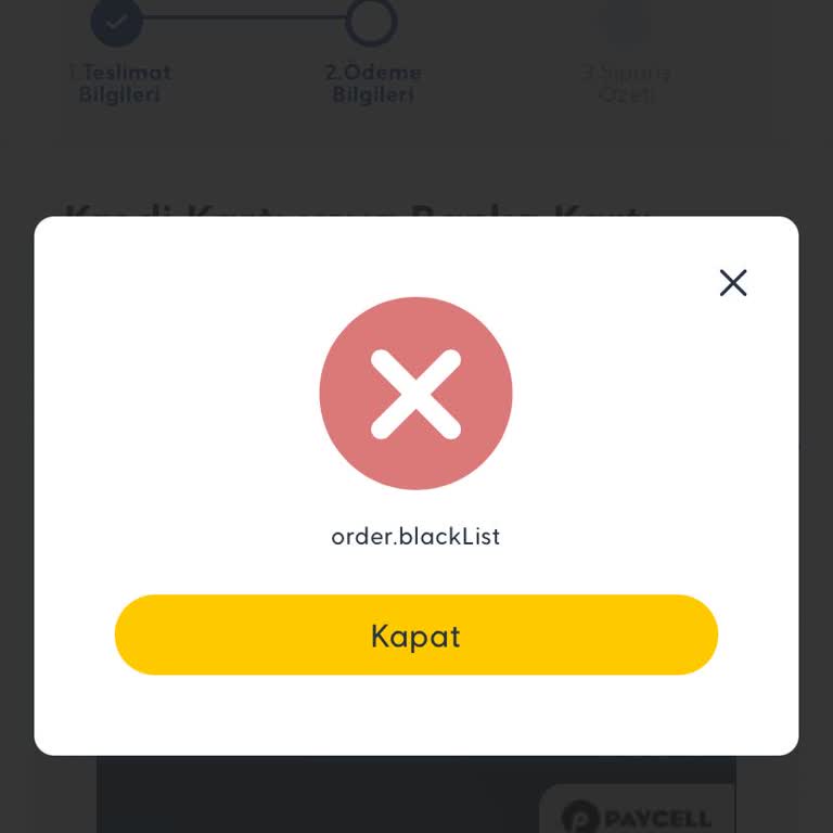Turkcell Pasajda Sipariş Veremiyorum Sürekli Order Blacklist Hatası Alıyorum