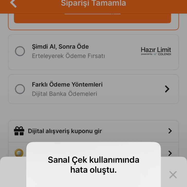 Migros Sanal Market Dijital Kuponum Hata Veriyor, Ödeme Tamamlanamıyor