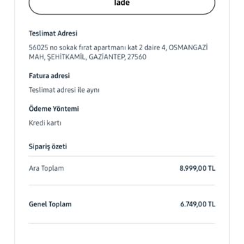 Samsung Shop'ta Monitör Siparişi Teslimat Ve Kargo Bilgisi Sorunu