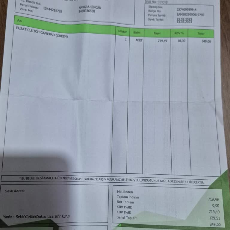 Oyun Kumandasında Sürekli Titreşim Sorunu ve Değişim Talebi