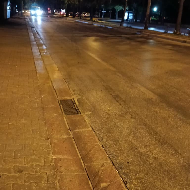 Dikkatsiz Çim Sulama Nedeniyle Kaygan Yol Ve Maddi Hasar