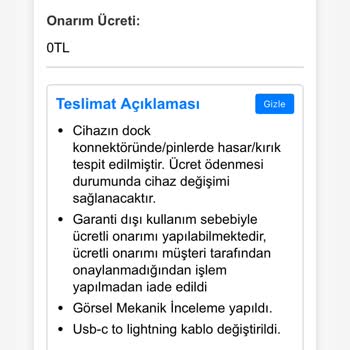Garanti Kapsamında İphone 14 Cihazımın Yanması Sonucu Mağduriyet Ve Haksız Ücret Talebi