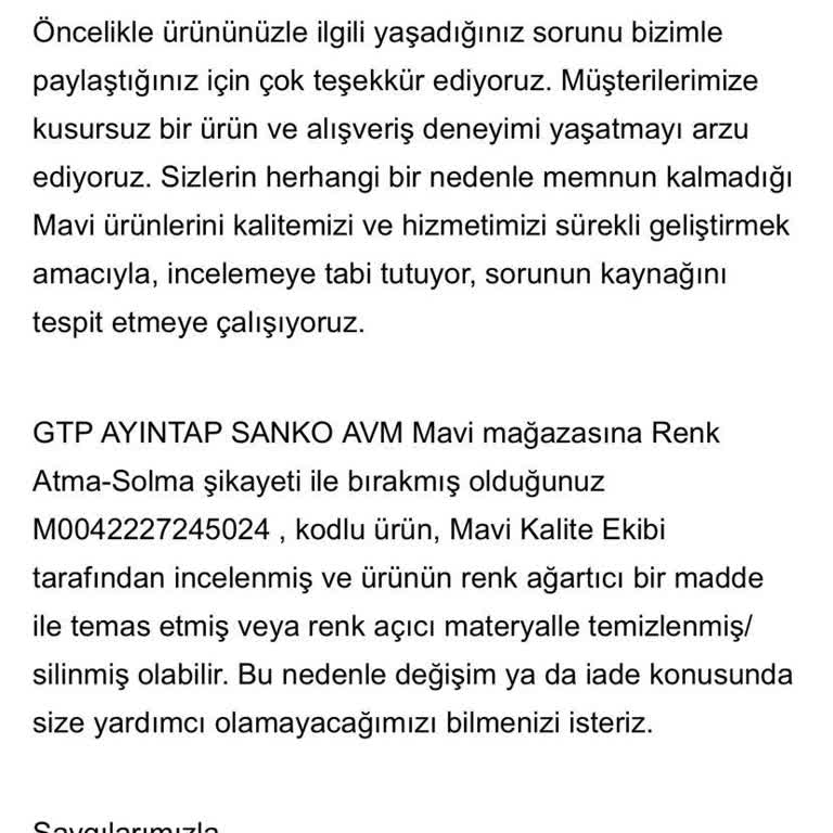 İki Haftada Renk Solan Jean Pantolon İçin İade Talebim Reddedildi