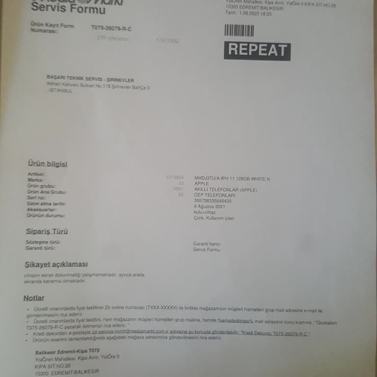 Sigorta Süresi İçin Sorumluluk Mağazaya Yüklenmedi, Mağduriyetim Giderilmiyor