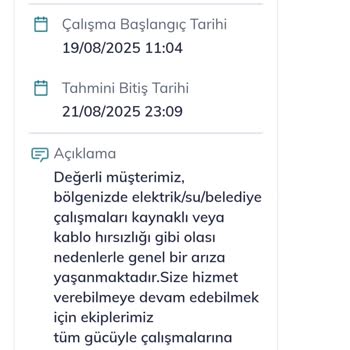 Uzun Süreli Fiber İnternet Kesintisi Ve Fatura İndirimi Talebi