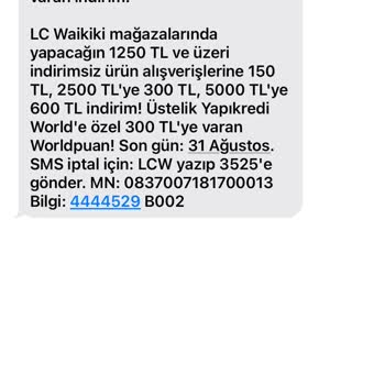 İptal Talebine Rağmen LCW'den Sürekli SMS Alıyorum