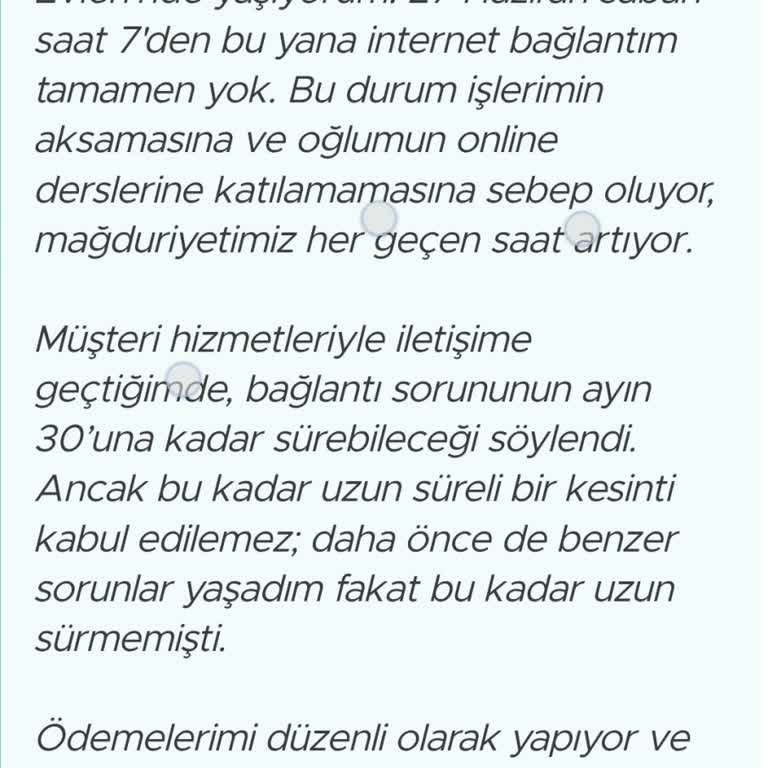 Uzun Süreli İnternet Kesintisi Mağduriyeti: İşlerim Ve Eğitimim Aksıyor
