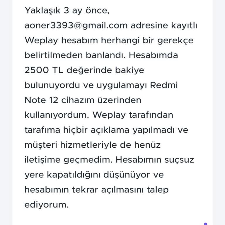 Hiçbir Gerekçe Olmadan Banlanan Hesabım Ve Kaybolan Bakiyem Hakkında