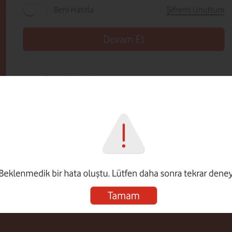 Vodafone Online İşlem Merkezi'ne Erişim Sorunu Ve Destek Yetersizliği