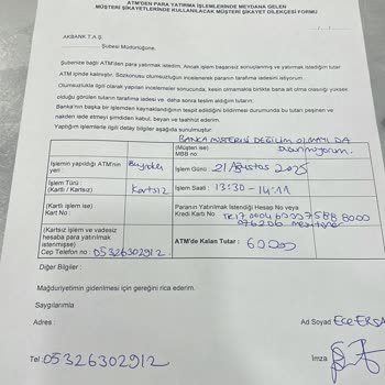 ATM'de Yutulan Para Ve Şubedeki İlgisiz Personel Nedeniyle Mağduriyet