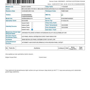 Samsung Televizyonumda Tekrarlayan Ekran Arızası Ve Yetersiz Çözüm