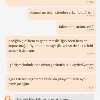 Kuponum Süresi Dolmadan Hesabımdan Silindi, Mağduriyetim Giderilmiyor