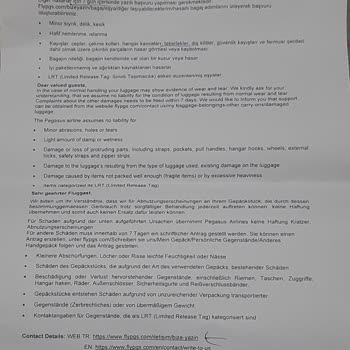 Pegasus Uçuşunda Kırılan Bagajım İçin Çözüm Bekliyorum