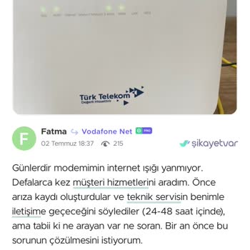 Sürekli Kopan İnternet Ve Yetersiz Teknik Destek Nedeniyle Mağduriyet