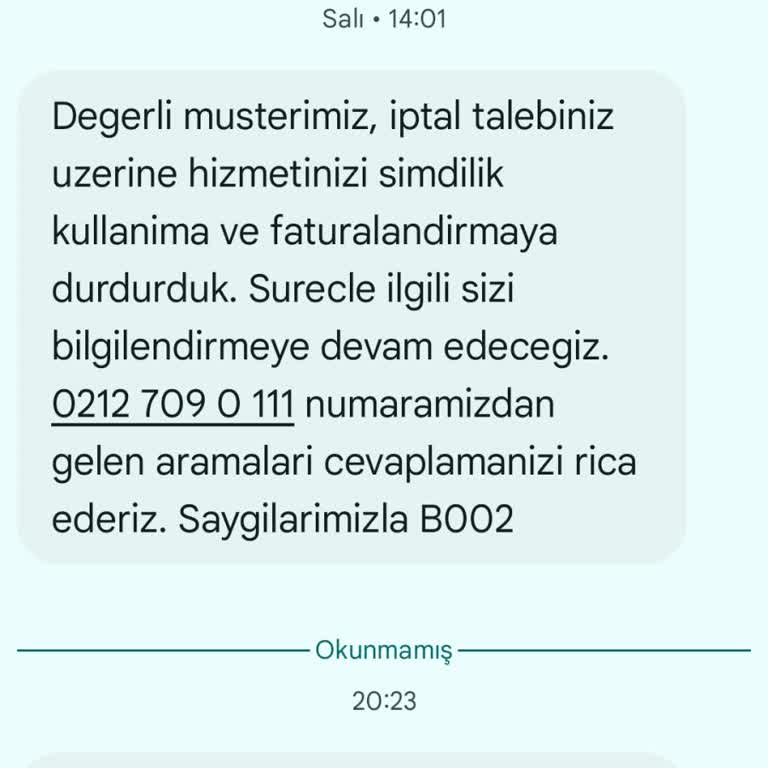 İnternet Hizmeti Fesih Sürecinde İletişim Eksikliği Ve Geri Dönüş Sorunu