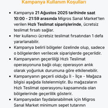 Kampanya Süresi Bitmeden Hızlı Teslimat Seçeneğinin Kapanmasıyla Mağduriyet Yaşadım
