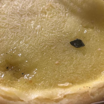 Limonlu Cheesecake Üzerinde Belirsiz Siyah Madde Şoku