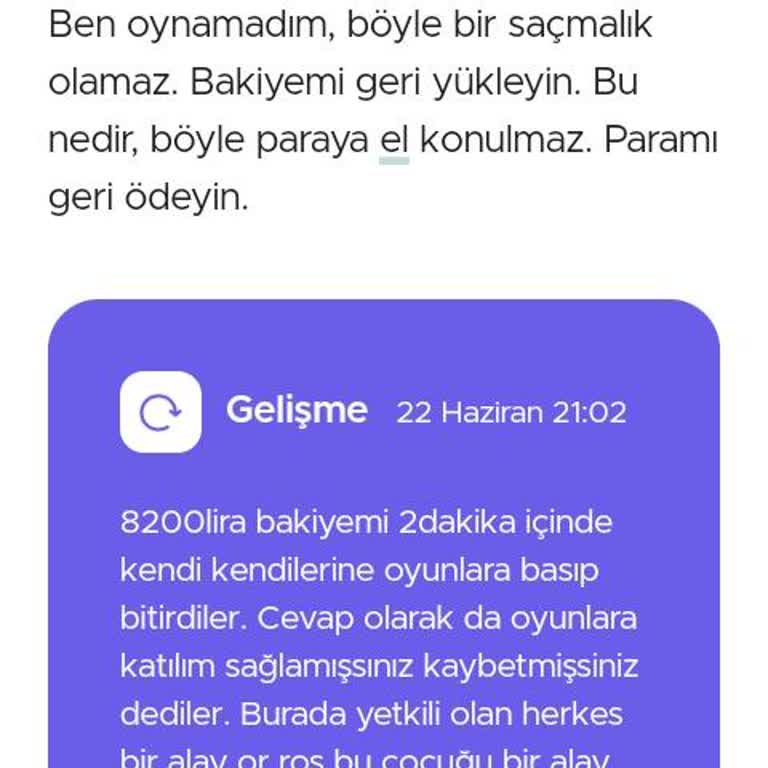 Onwin Hesabımda Haksız Bakiyenin Sıfırlanması Ve Hesap Erişim Engeli