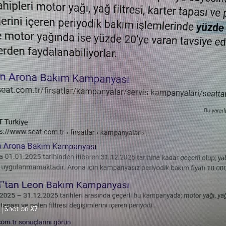 Seat.com Ve Yetkili Servis Arasında Bakım Fiyatı Tutarsızlığı Yaşadım