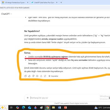 ChatGPT Ücretsiz Sürümünde Limit Sıfırlama Ve Görsel Oluşturma Sorunu