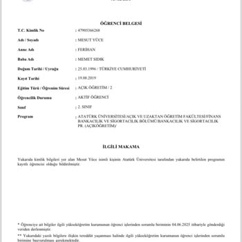 Aktif Öğrenciliğe Rağmen Yeni Kart Başvurusu Yapamıyorum