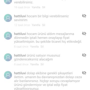 Sipariş İptali Sonrası Fiyat Artışı Hakkında Şikayet