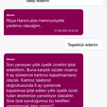 Yıllık Üyelik Ücretinin Eksik İade Edilmesi Ve ParaPuan İle Telafi Edilmesi