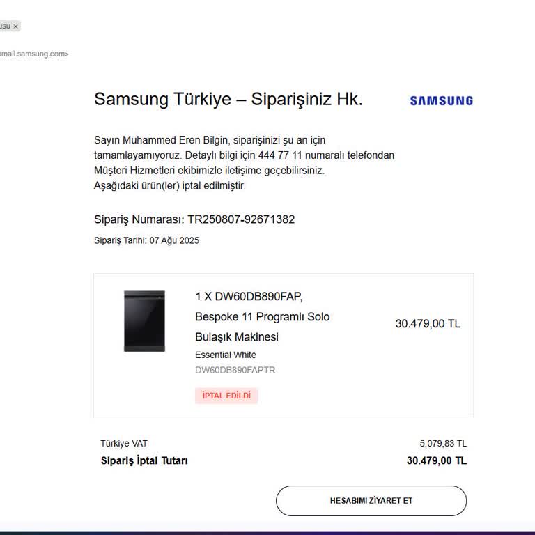İptal Edilen Siparişin Ücret İadesi Yapılmıyor, Müşteri Hizmetlerinden Yanıt Alınamıyor