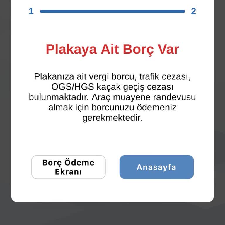 Hatalı OGS/HGS Borcu Uyarısı Nedeniyle Muayene Randevusu Alamıyorum