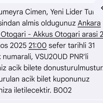 Bilet İptali Sonrası Ücret İadesi Sorunu Ve Yetersiz Müşteri Hizmeti