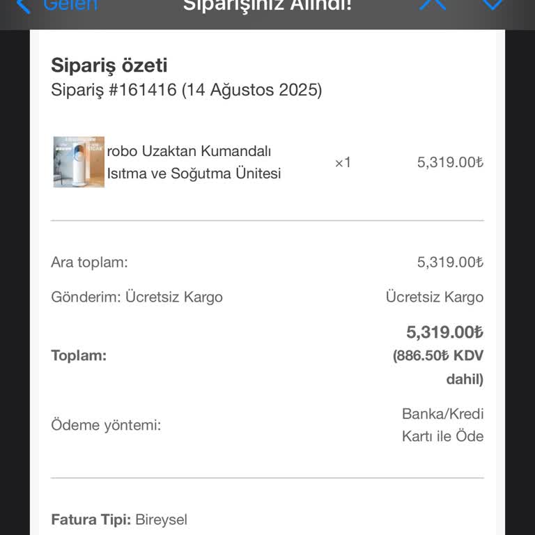 Robo Türkiye'den Aldığım Ürün Kargolanmadı, İletişim Kurulamıyor